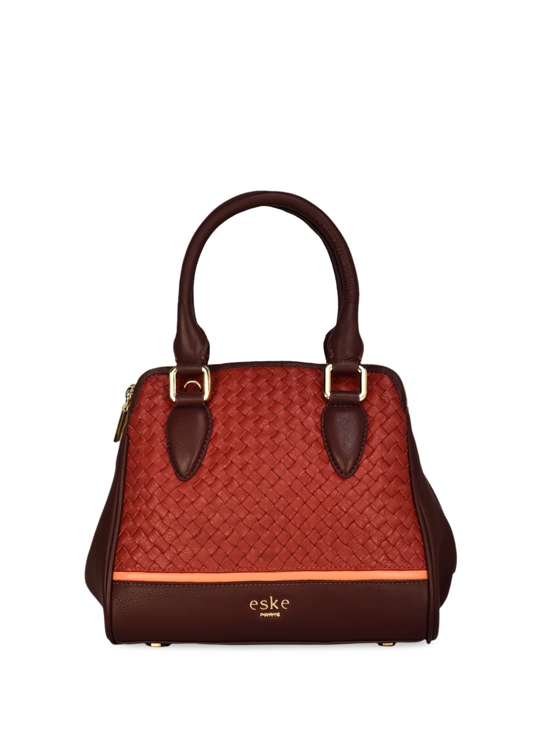 

Eske Leather Textured Handheld Bag, Red
