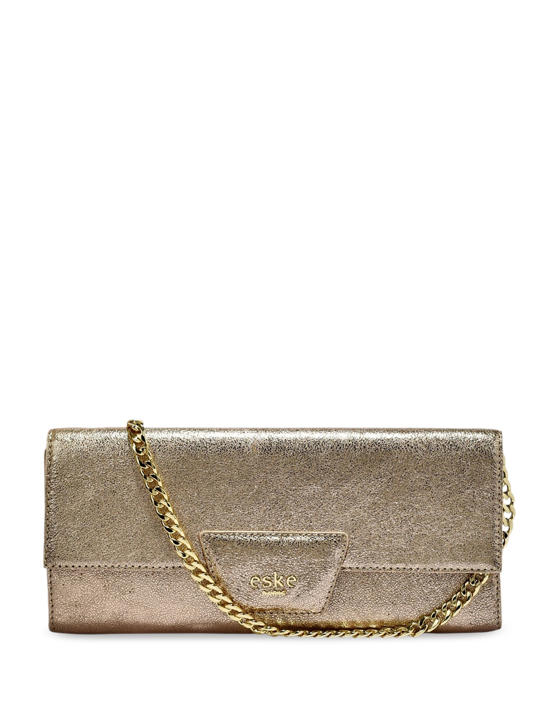 

Eske Textured Structured Leather Sling Bag, Gold