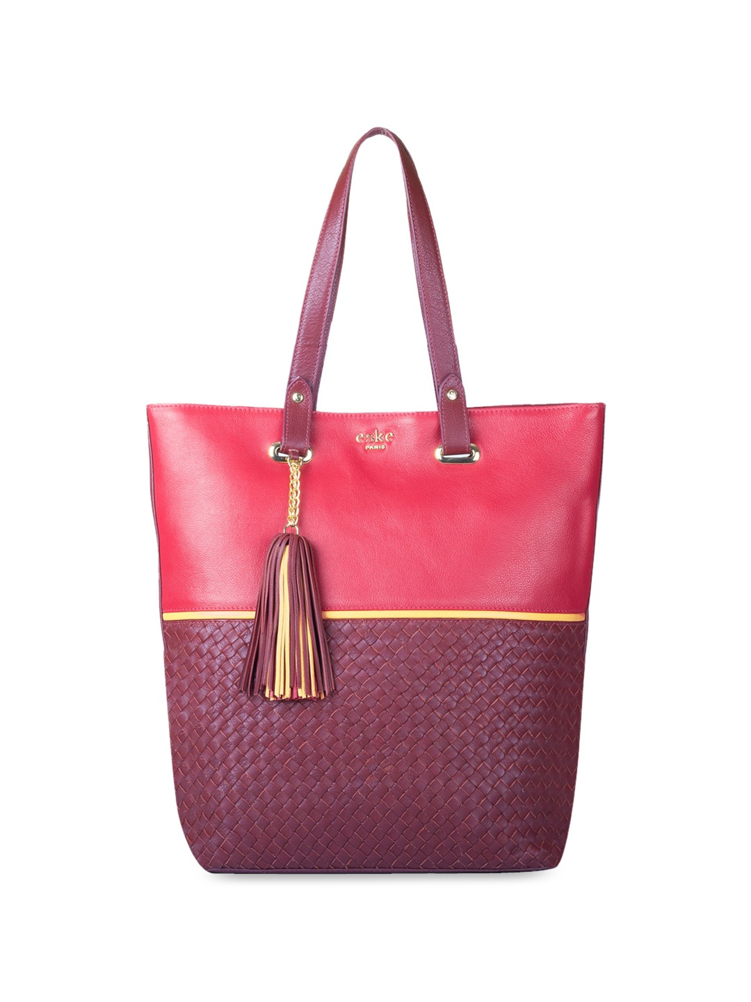

Eske Colourblocked Leather Shoulder Bag, Red