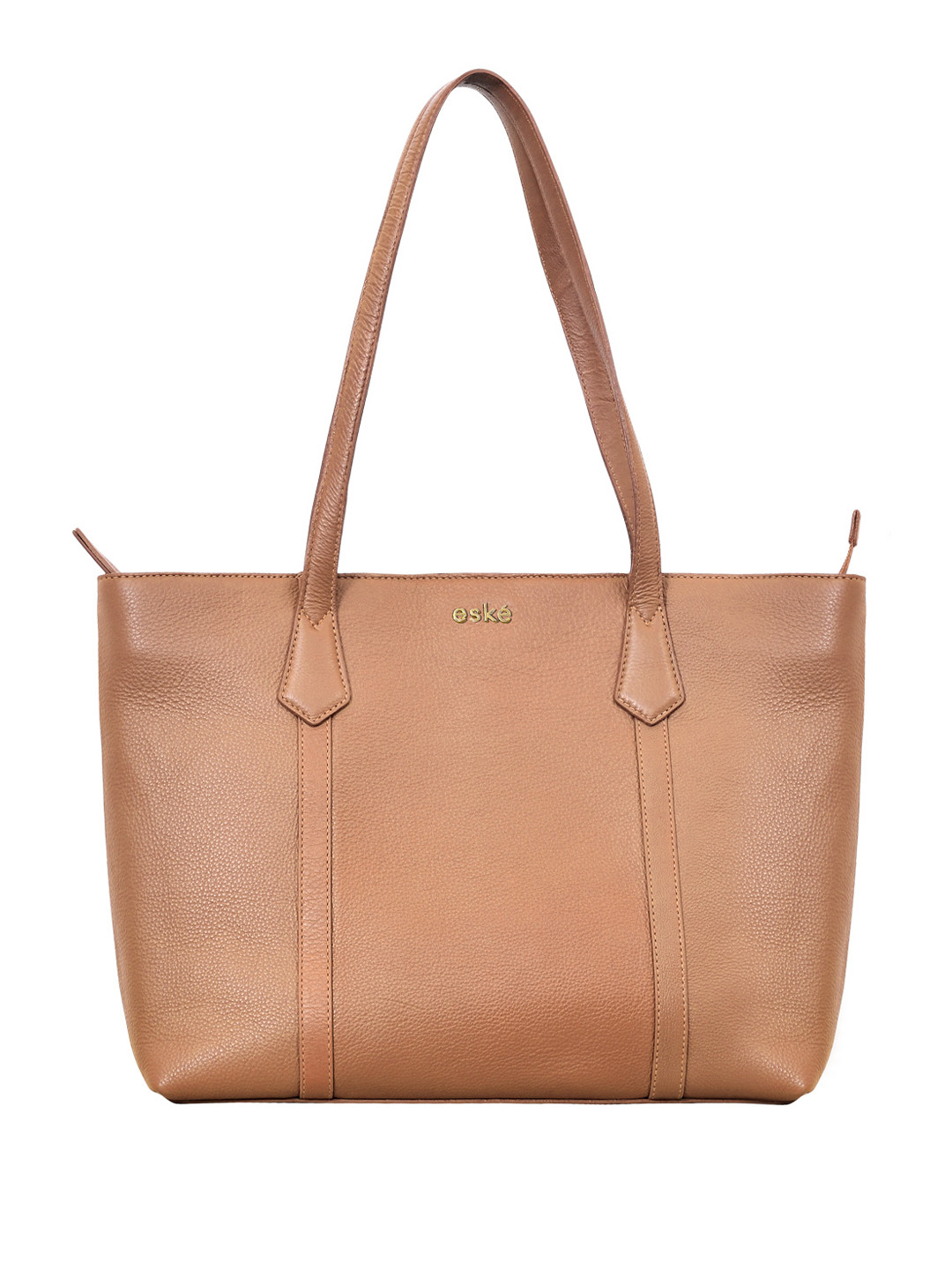 

Eske Textured Leather Structured Shoulder Bag, Brown