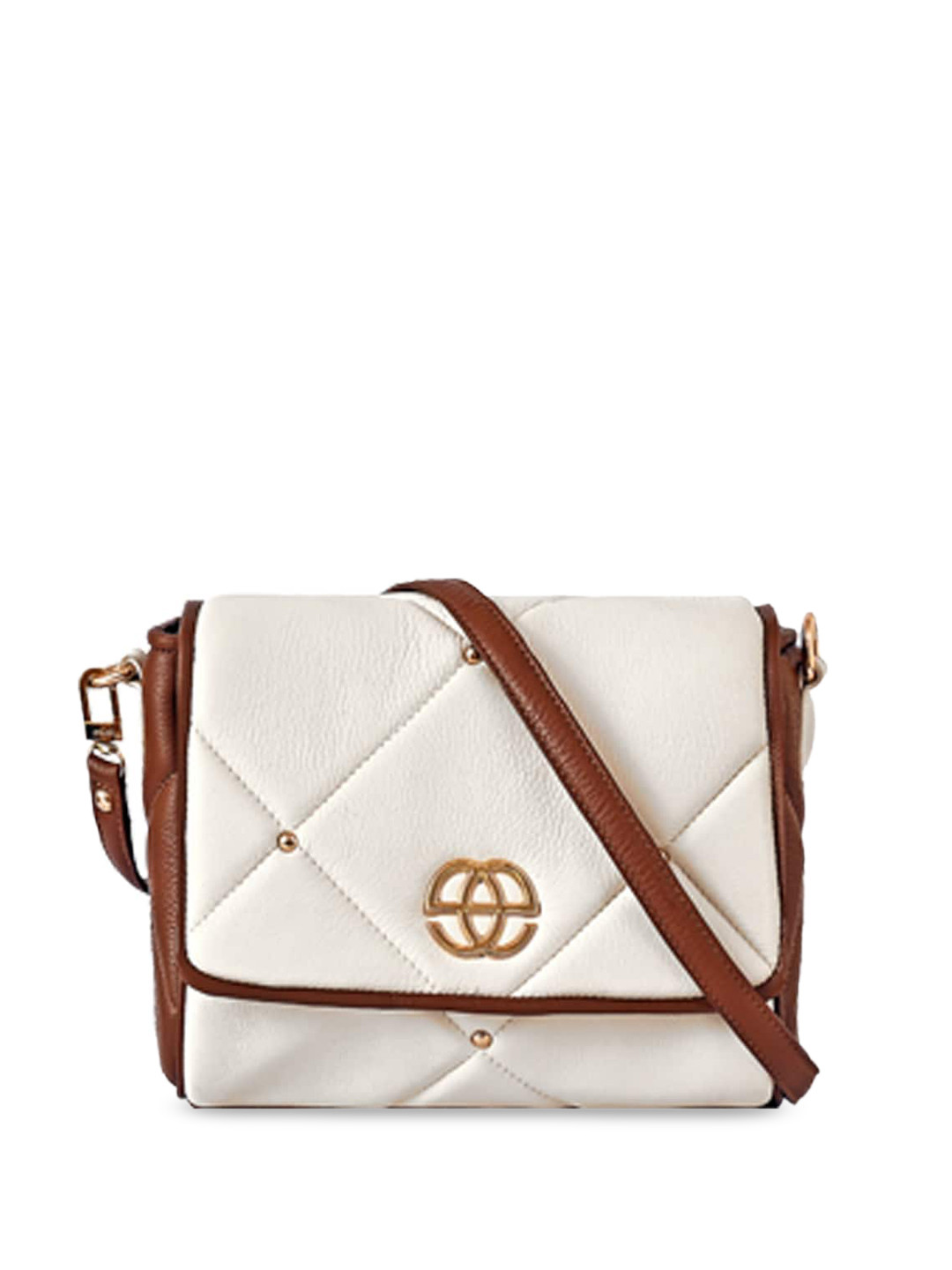 

Eske Structured Textured Leather Sling Bag, White