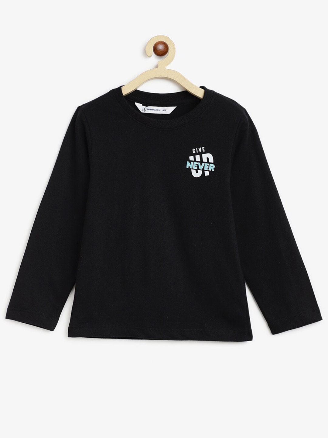 

Campana Boys Typography Printed Cotton Jersey T-shirt, Black