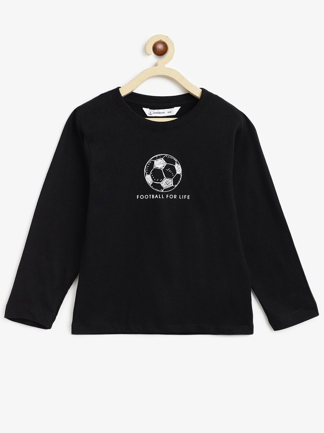 

Campana Boys Typography Printed Cotton Jersey T-shirt, Black