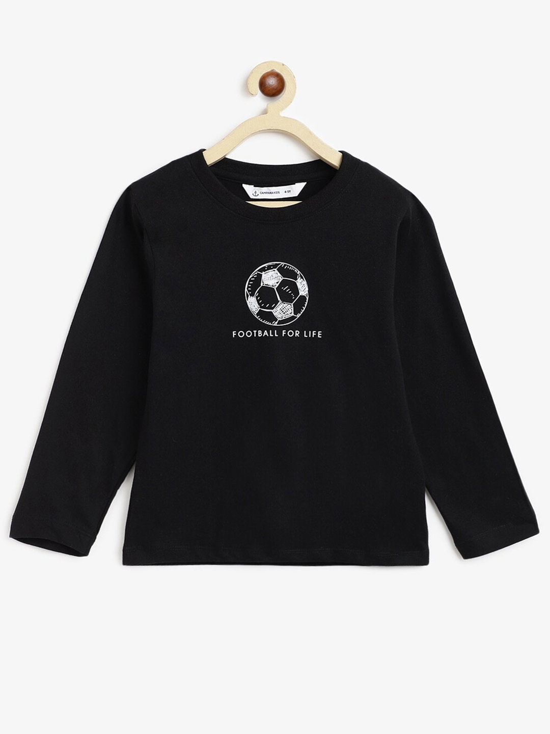 

Campana Boys Typography Printed Cotton Jersey T-shirt, Black