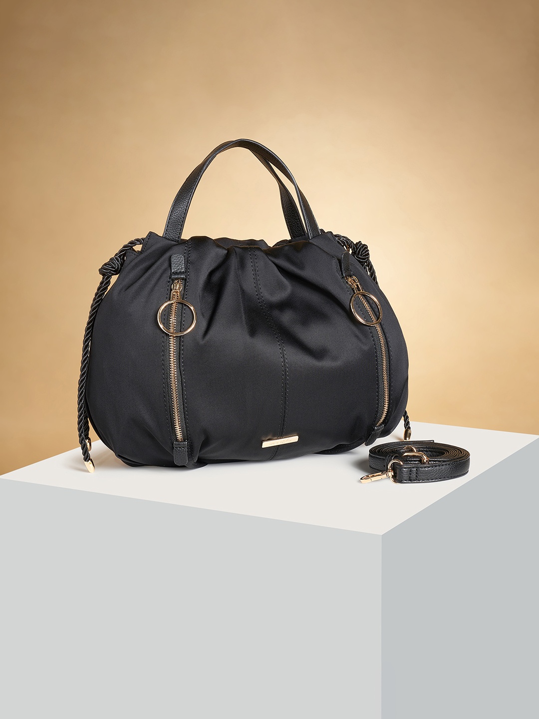 

Forever Glam by Pantaloons Swagger Hobo Bag, Black