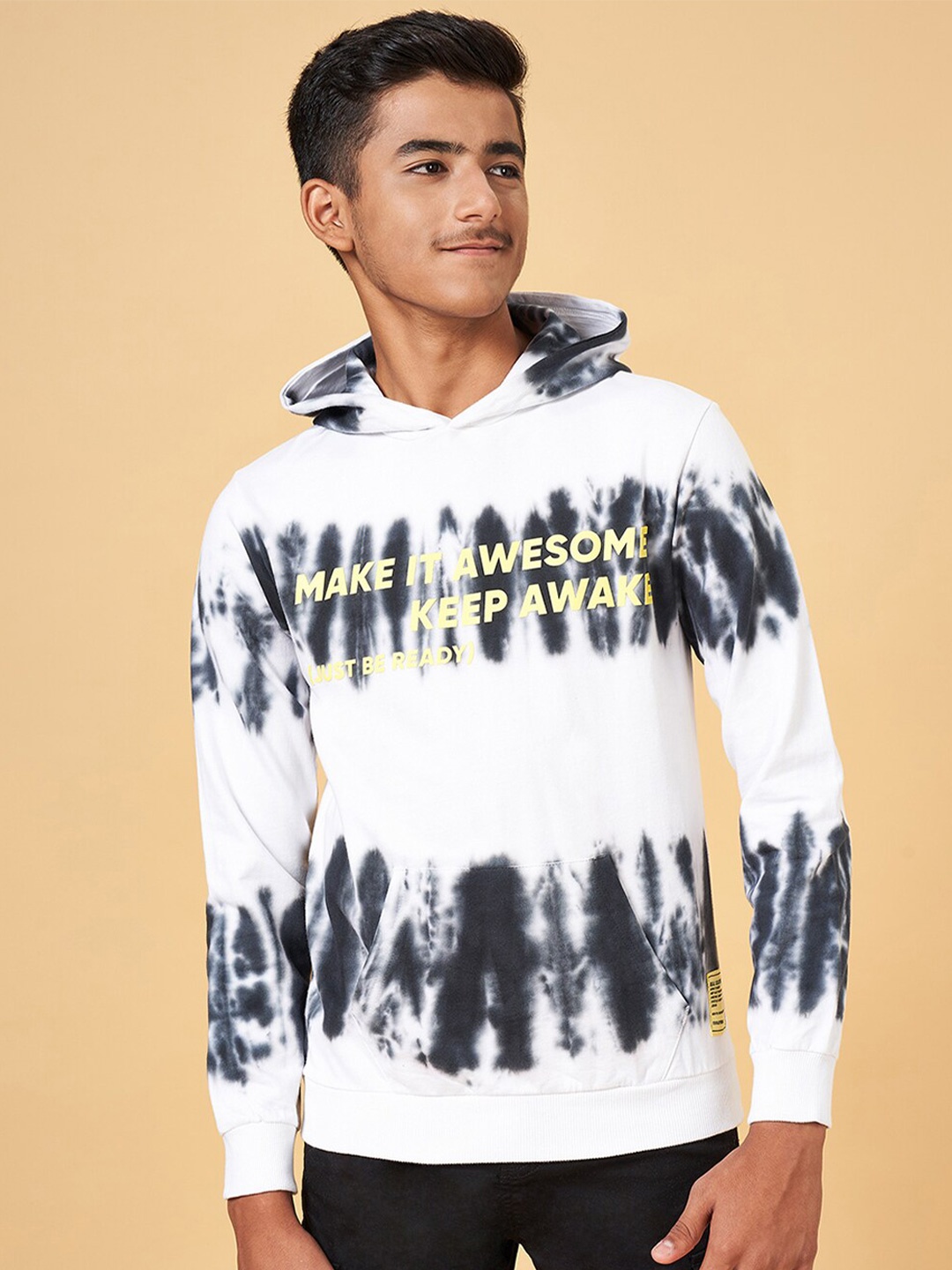 

Coolsters by Pantaloons Boys Typography Printed Hooded Cotton Pullover, White