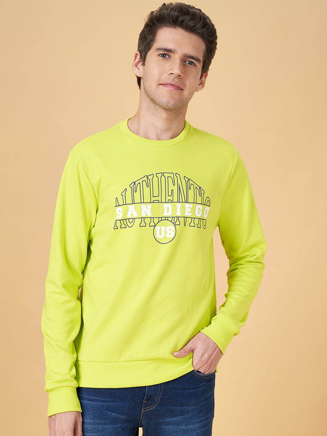 

YU by Pantaloons Typography Printed Pullover, Lime green