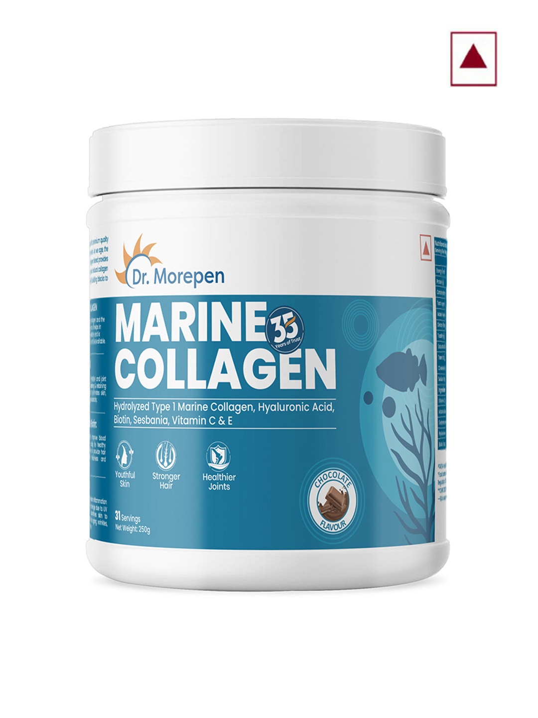 

Dr. Morepen Marine Collagen Protein Powder - Chocolate - 250g, Navy blue