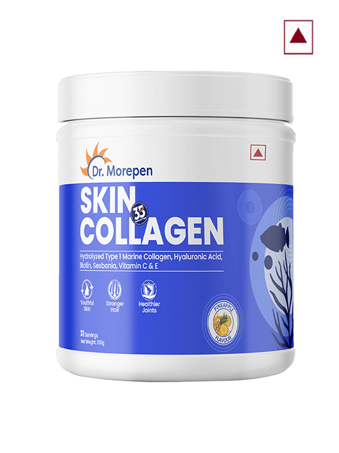 

Dr. Morepen Skin Collagen Powder - Pineapple - 250g, Blue
