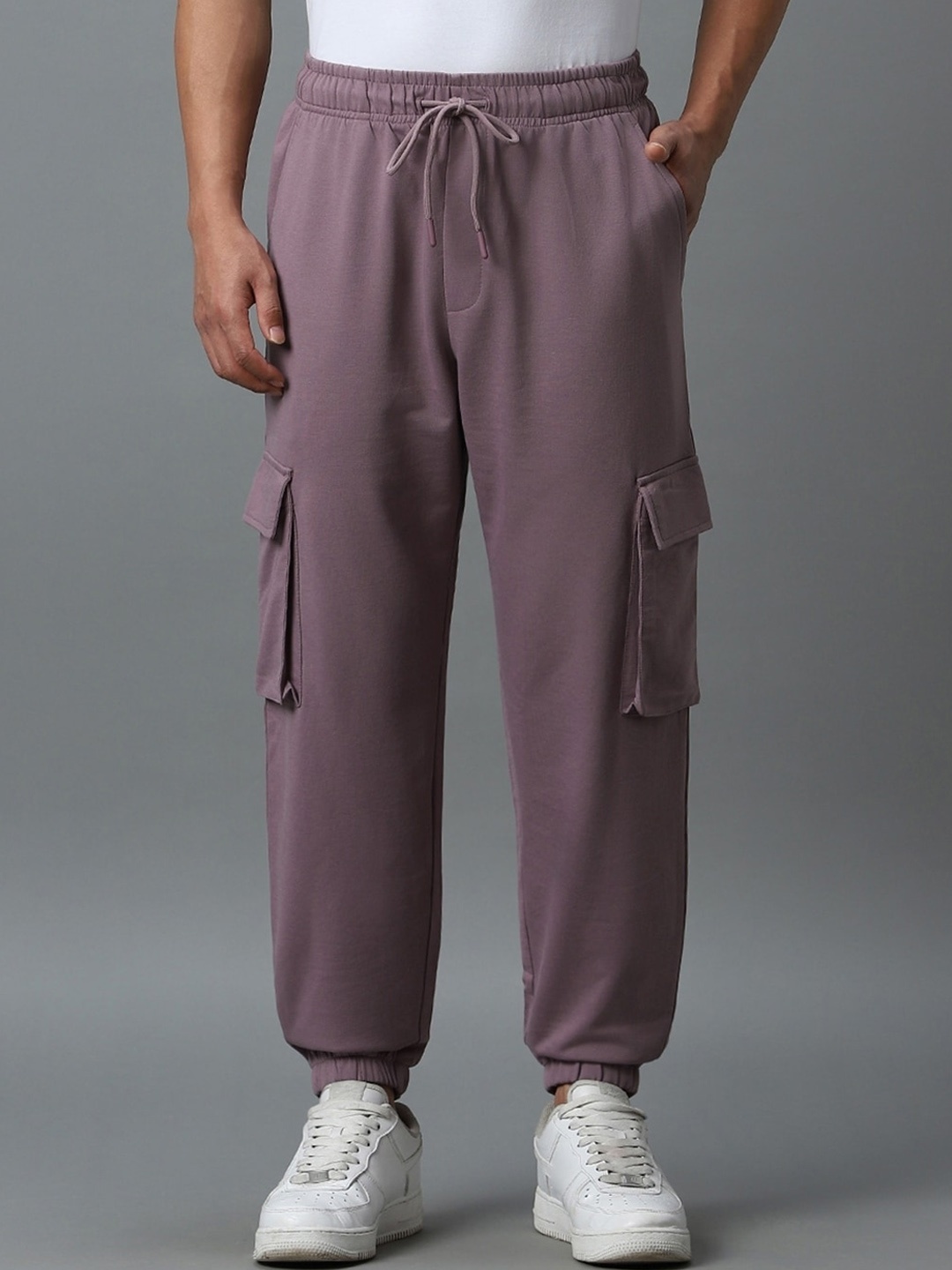 

Bewakoof AIR 1.0 Men Cotton Relaxed Fit Oversized Cargo Joggers, Purple
