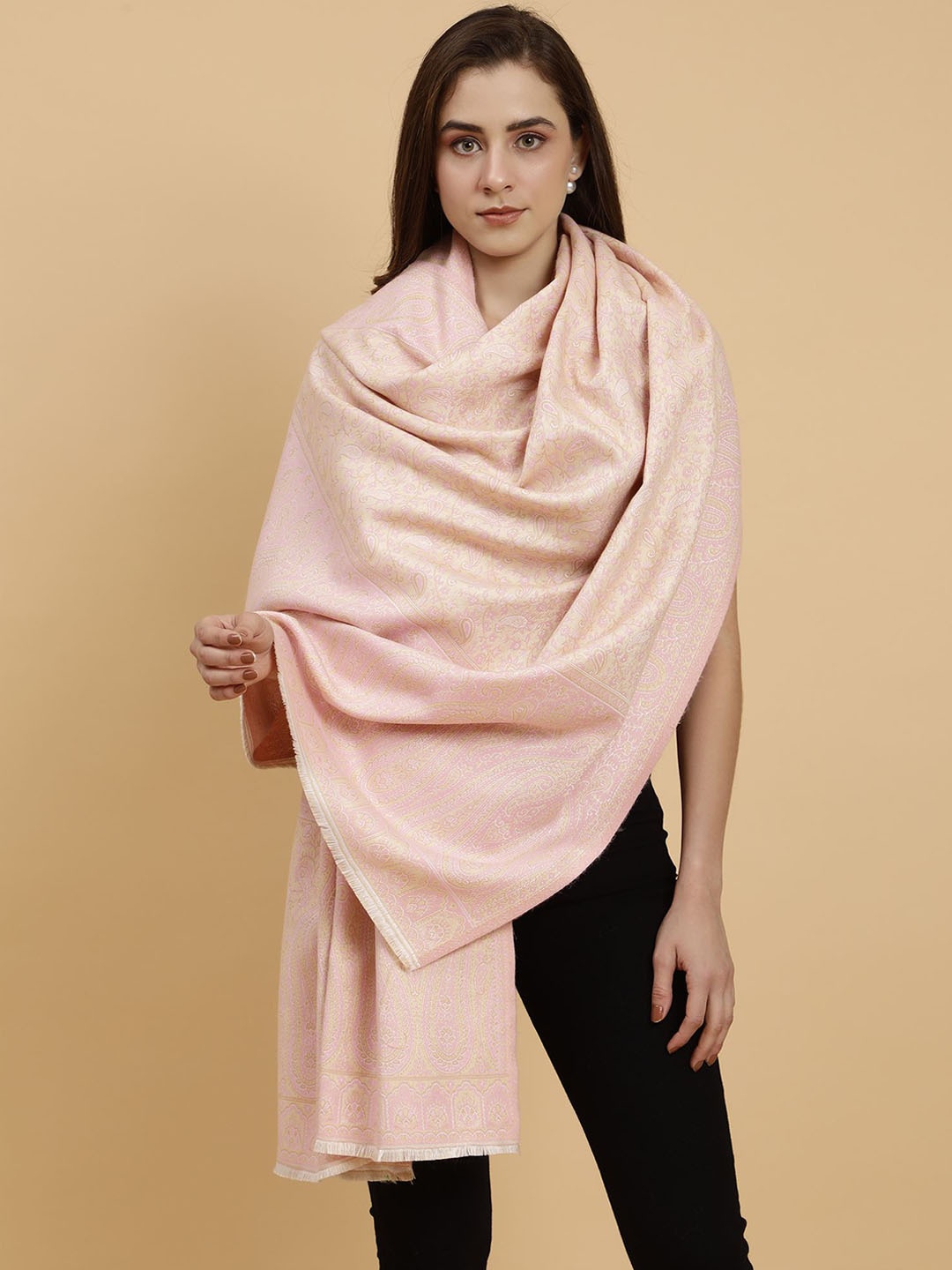 

Moda Chales Paisley Woven Design Shawl, Pink