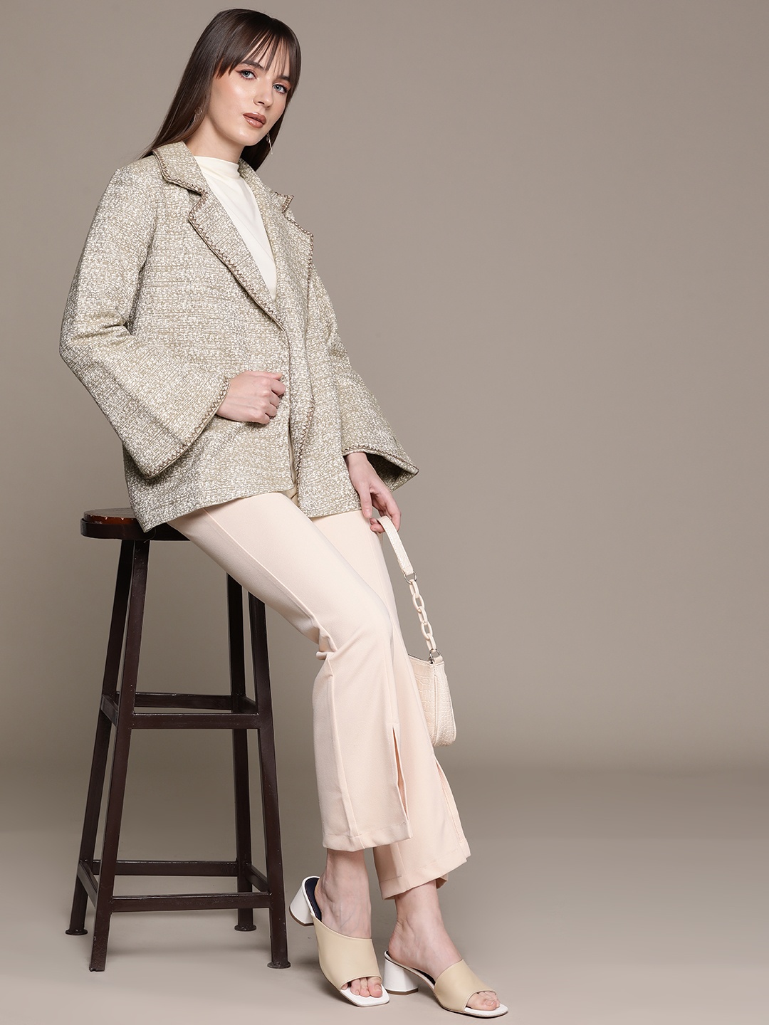 

Ritu Kumar Women Cotton Tailored Jacket, Beige