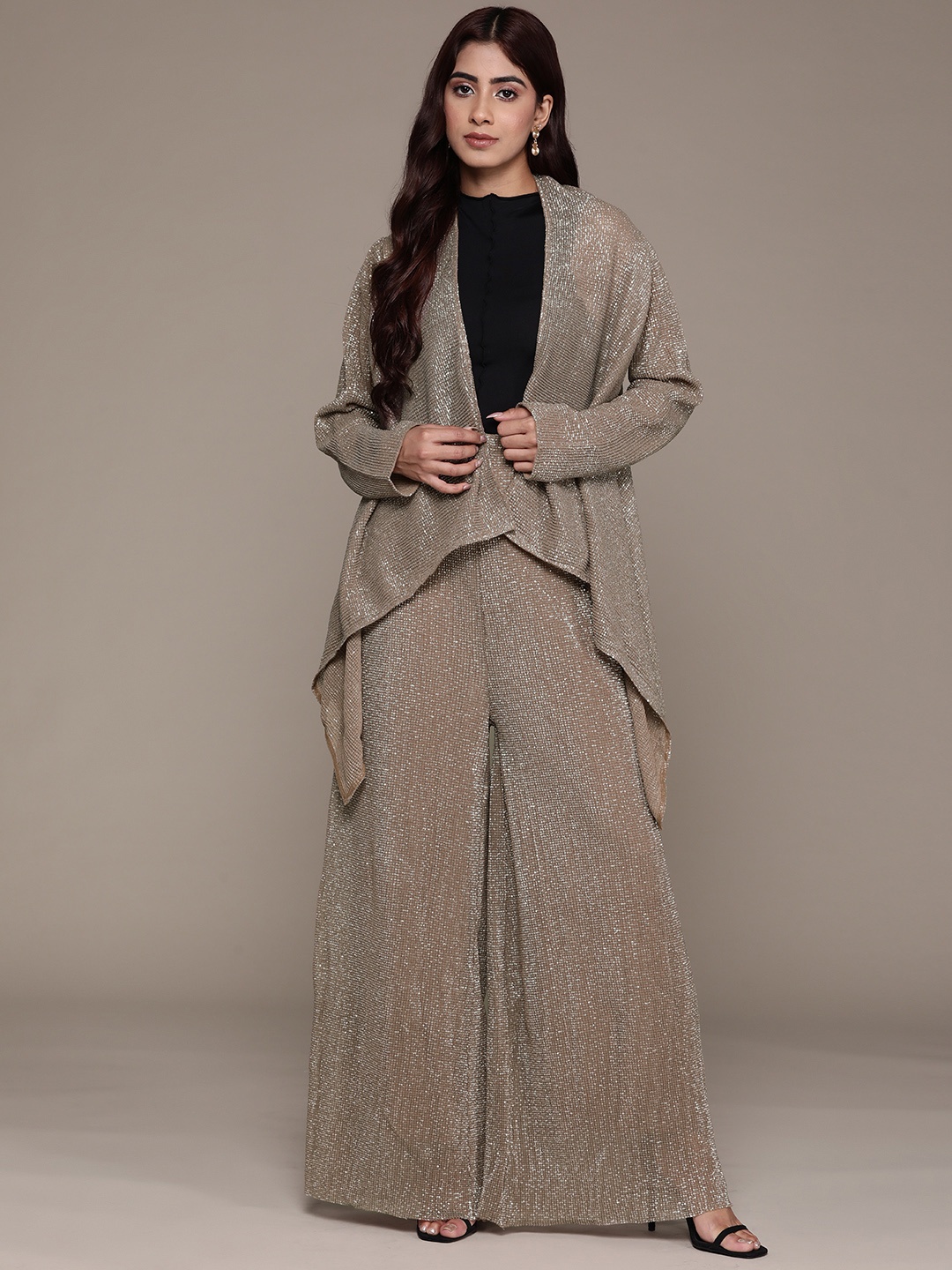 

Ritu Kumar Women Shrug with Trousers, Brown