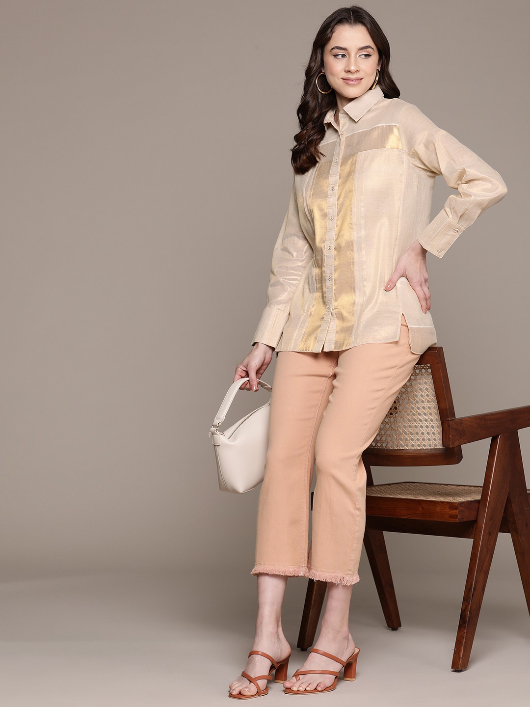 

Ritu Kumar Women Relaxed Opaque Casual Shirt, Beige