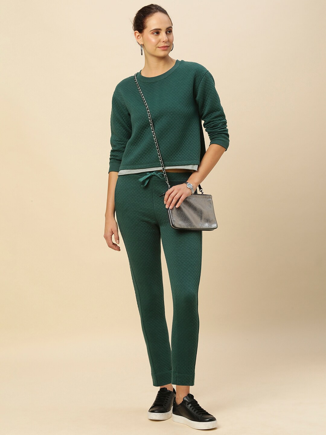

Chemistry Quilted Sweatshirt With Trousers, Green