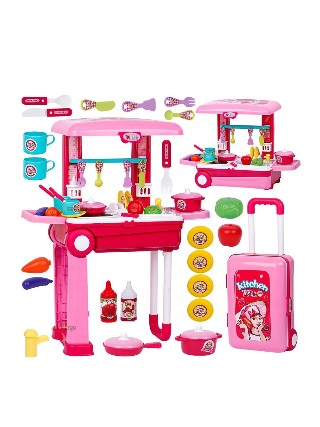 

zest 4 toyz Kids Kitchen Set Role Play and Playsets, Pink