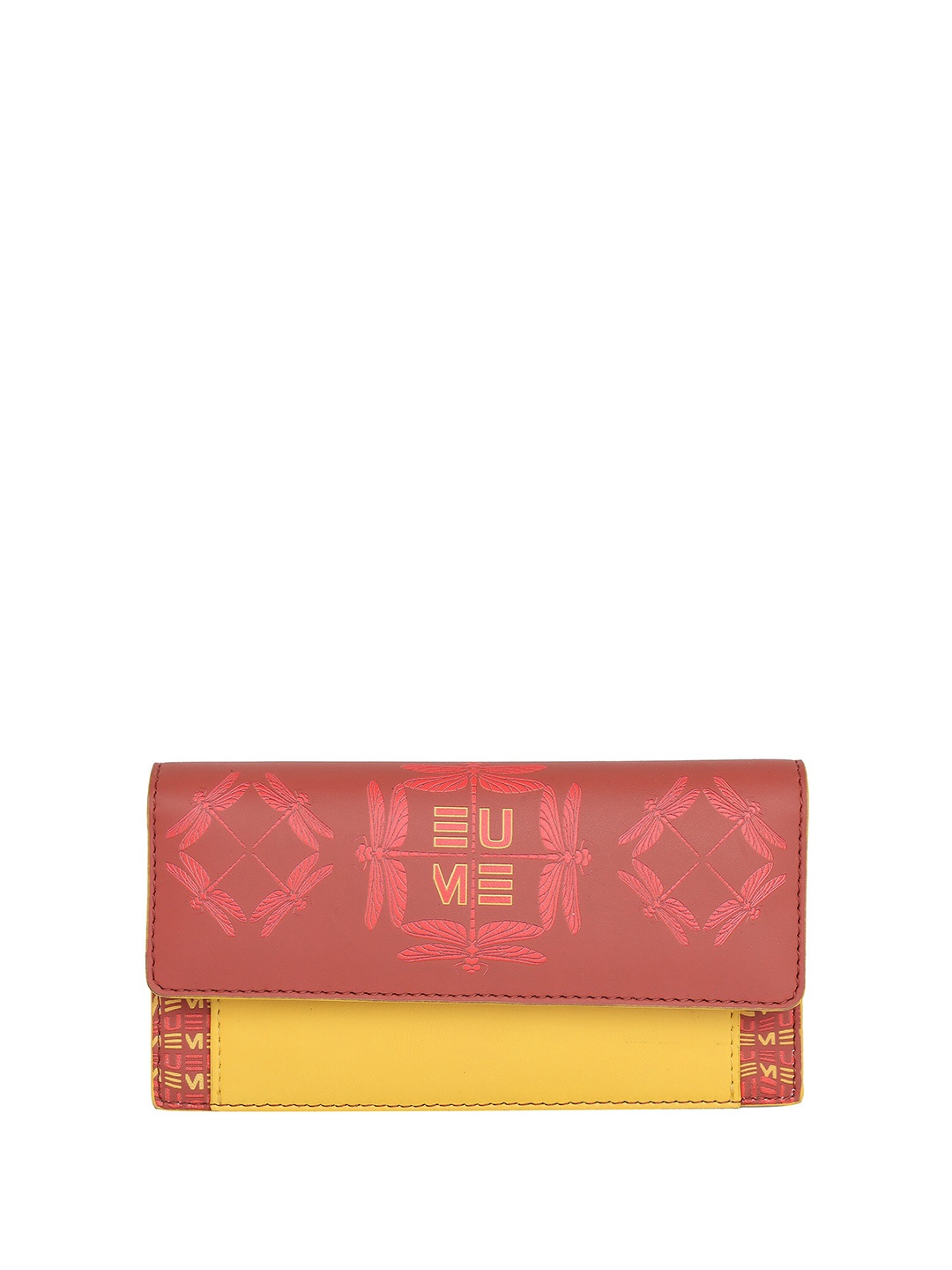 

EUME Women Lady Bug Printed Vegan Leather Zip Around Wallet, Red