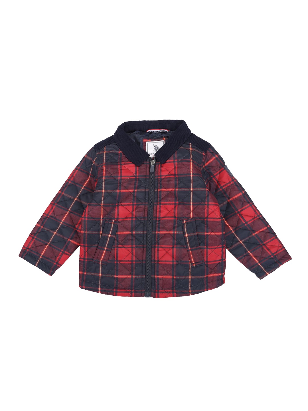 

U.S. Polo Assn. Kids Boys Checked Quilted Jacket, Red