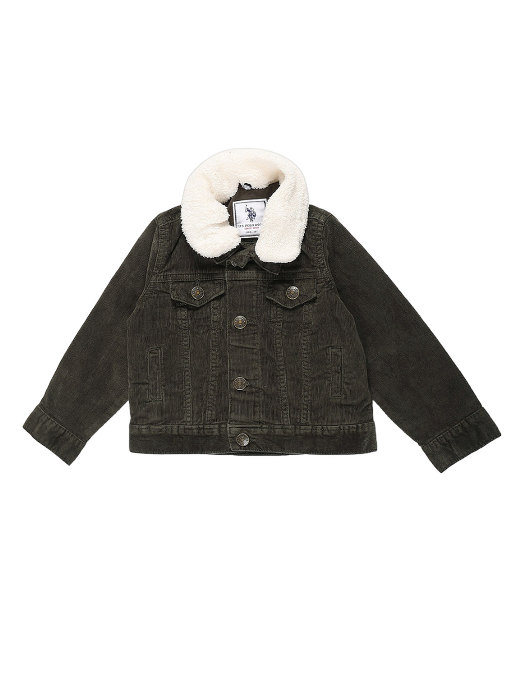 

U.S. Polo Assn. Kids Boys Spread Collar Denim Jacket, Green