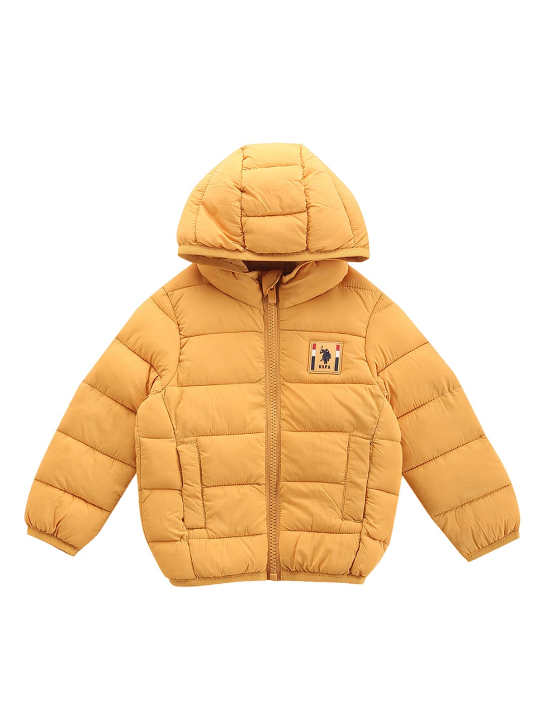 

U.S. Polo Assn. Kids Boys Hooded Lightweight Puffer Jacket, Yellow