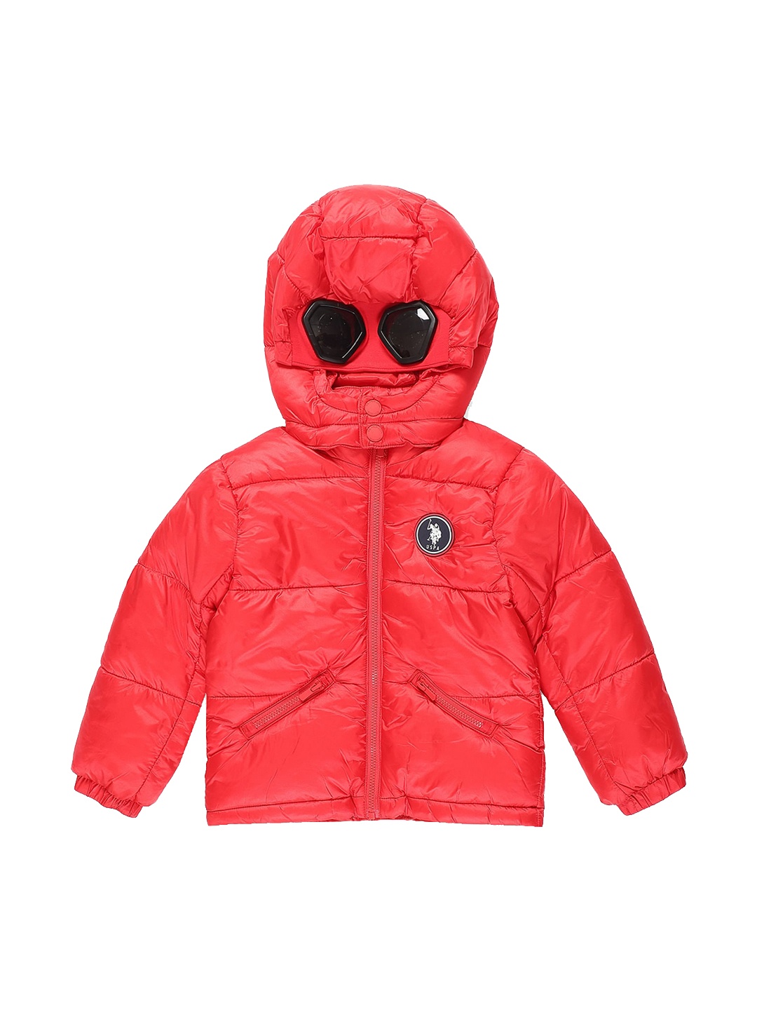 

U.S. Polo Assn. Kids Boys Sunglasses Hooded Puffer Jacket, Red