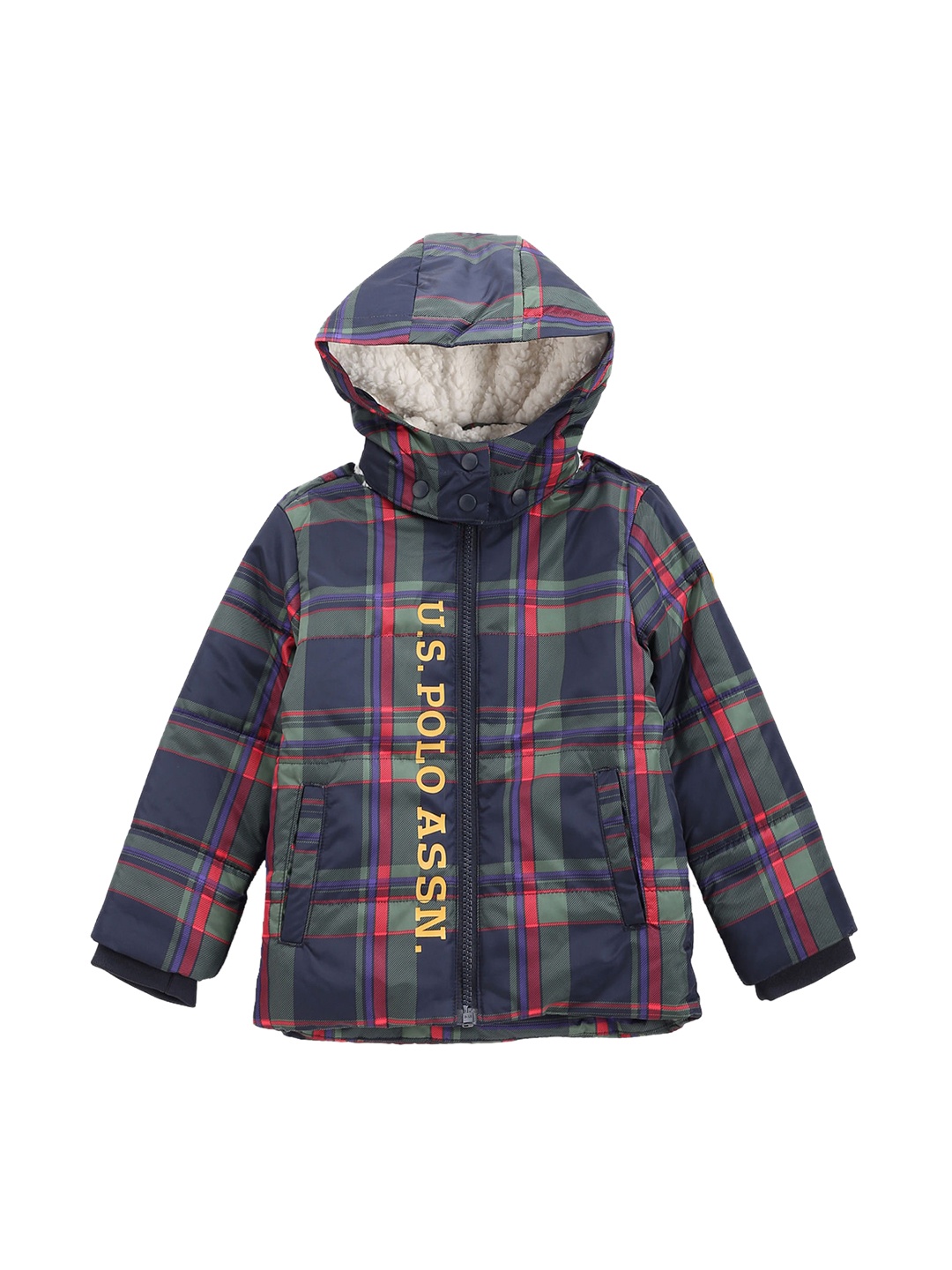 

U.S. Polo Assn. Kids Boys Hooded Outdoor Puffer Jacket, Blue