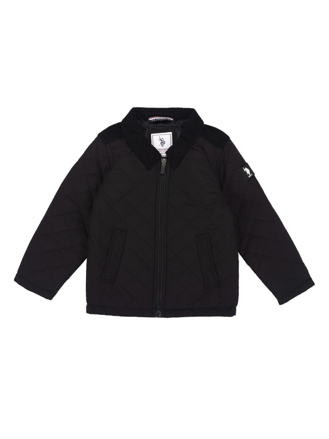 

U.S. Polo Assn. Kids Boys Spread Collar Quilted Jacket, Black