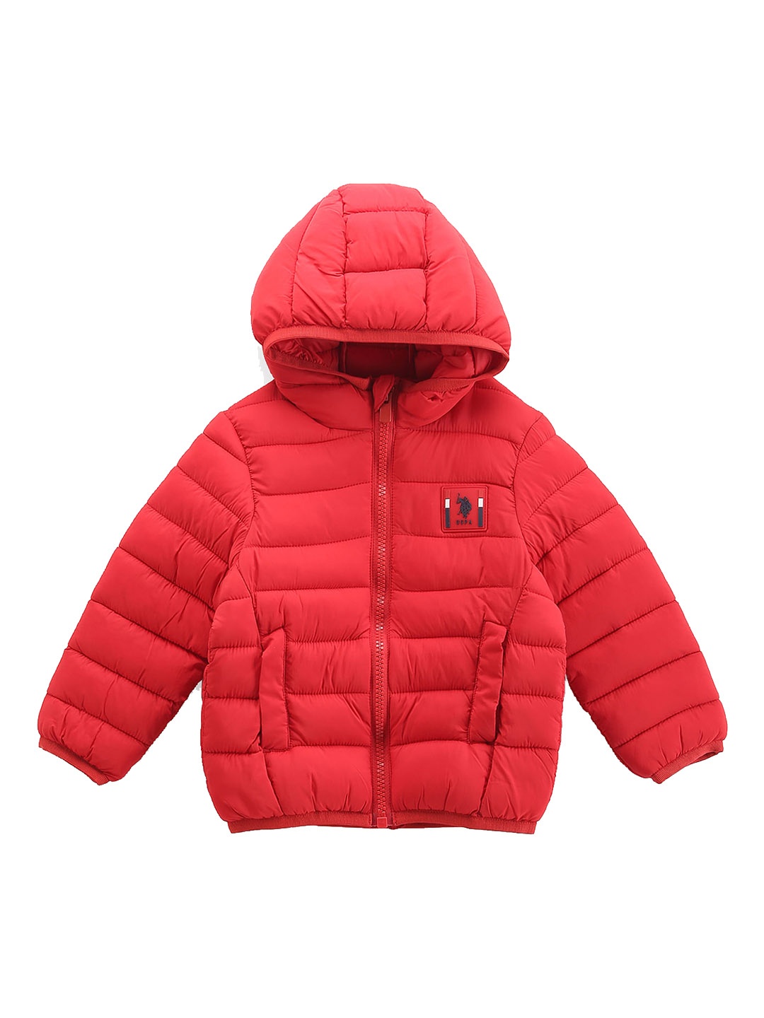 

U.S. Polo Assn. Kids Boys Lightweight Hooded Puffer Jacket, Red