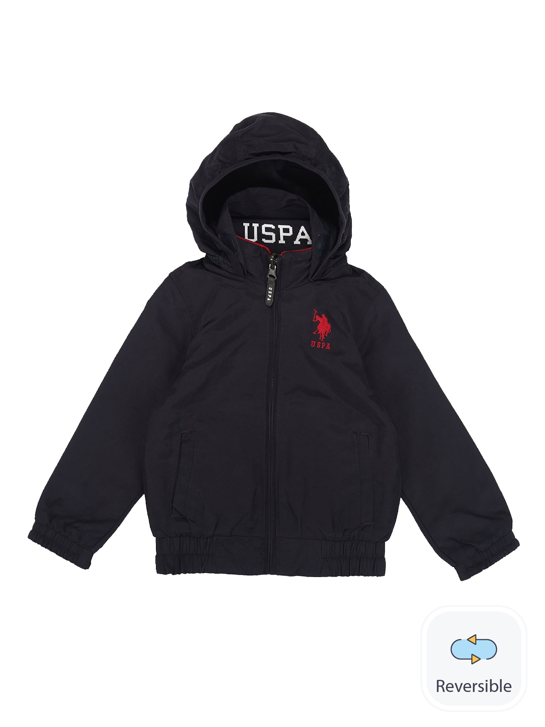 

U.S. Polo Assn. Kids Boys Hooded Reversible Bomber Jacket, Green