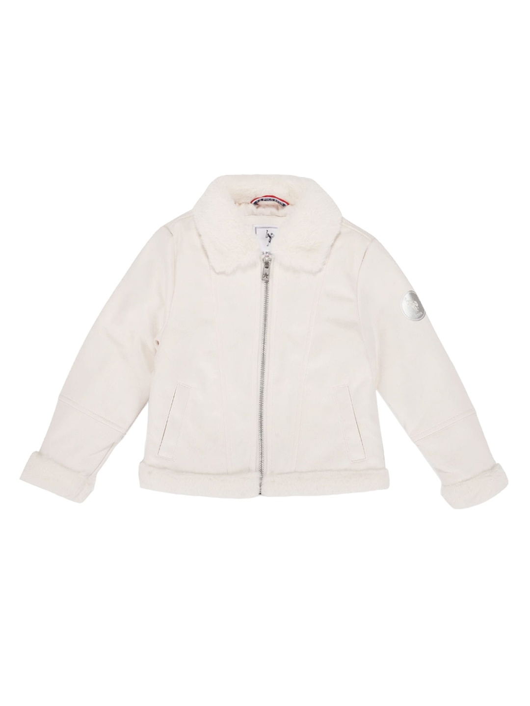 

U.S. Polo Assn. Kids Girls Spread Collar Outdoor Tailored Jacket, White