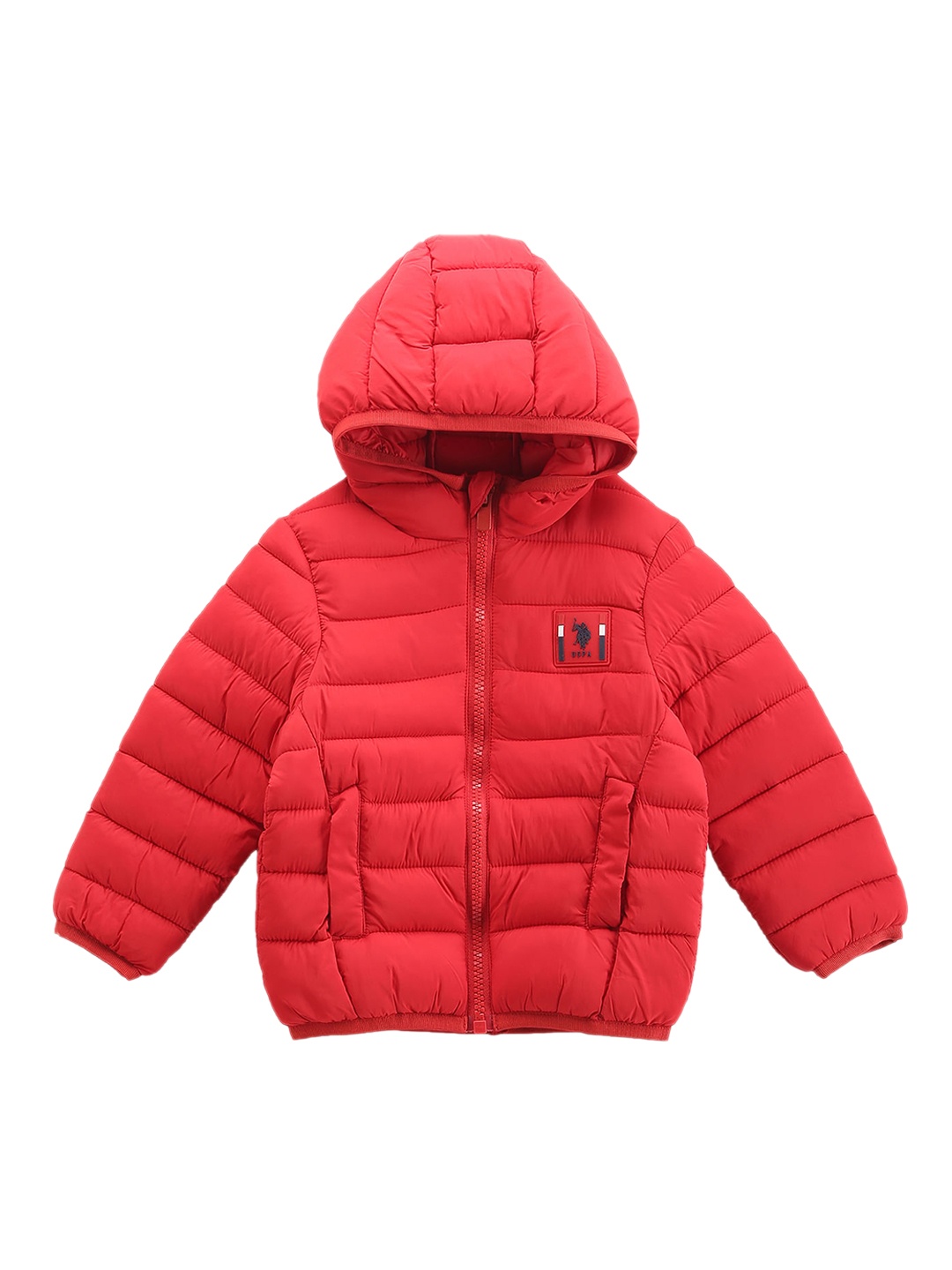 

U.S. Polo Assn. Kids Boys Lightweight Hooded Puffer Jacket, Red