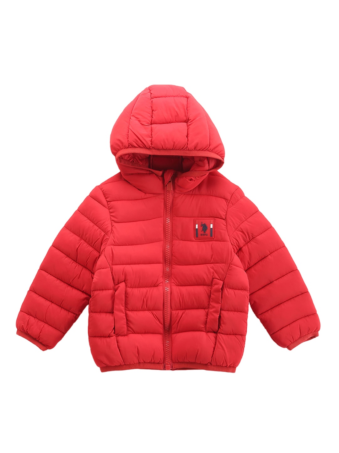 

U.S. Polo Assn. Kids Boys Lightweight Hooded Puffer Jacket, Red