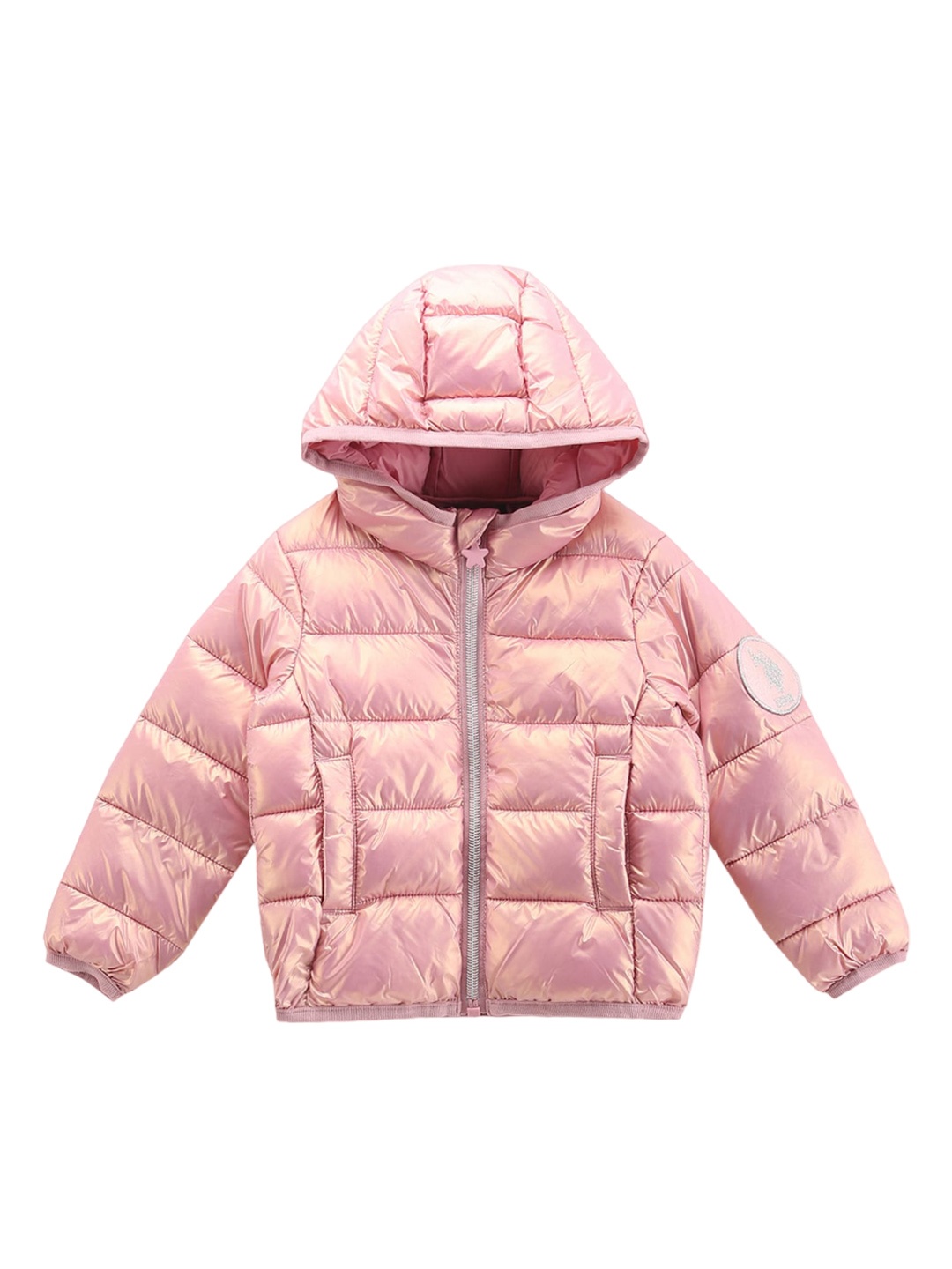 

U.S. Polo Assn. Kids Girls Hooded Puffer Jacket, Pink
