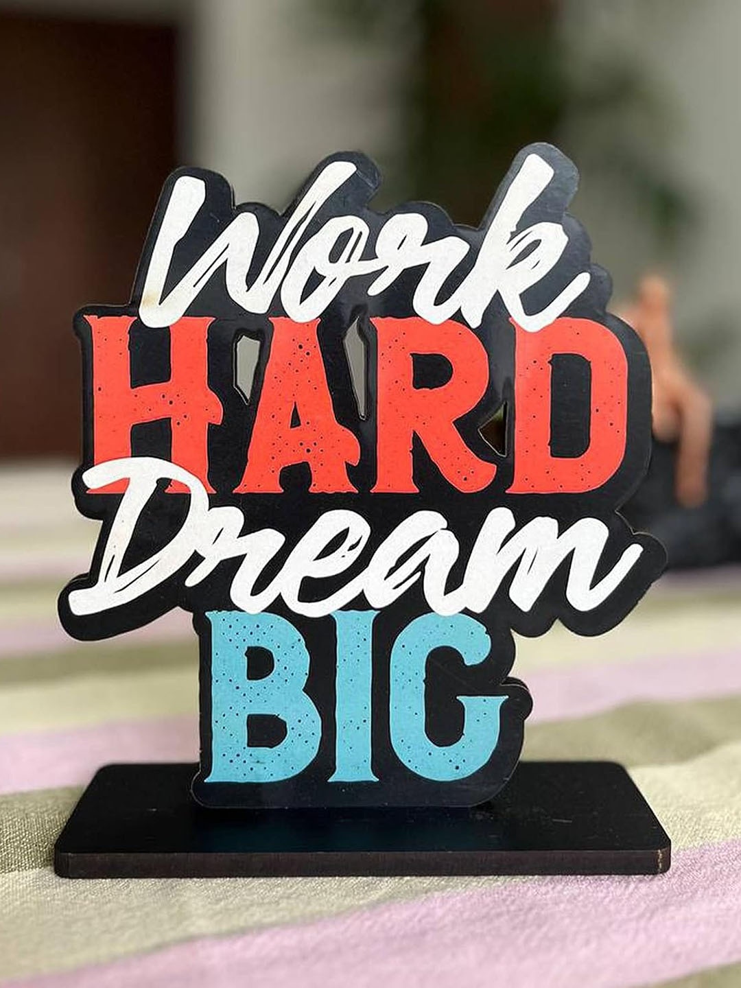 

Kastner Black & White Work Hard Dream Big Wood Figurine Showpiece