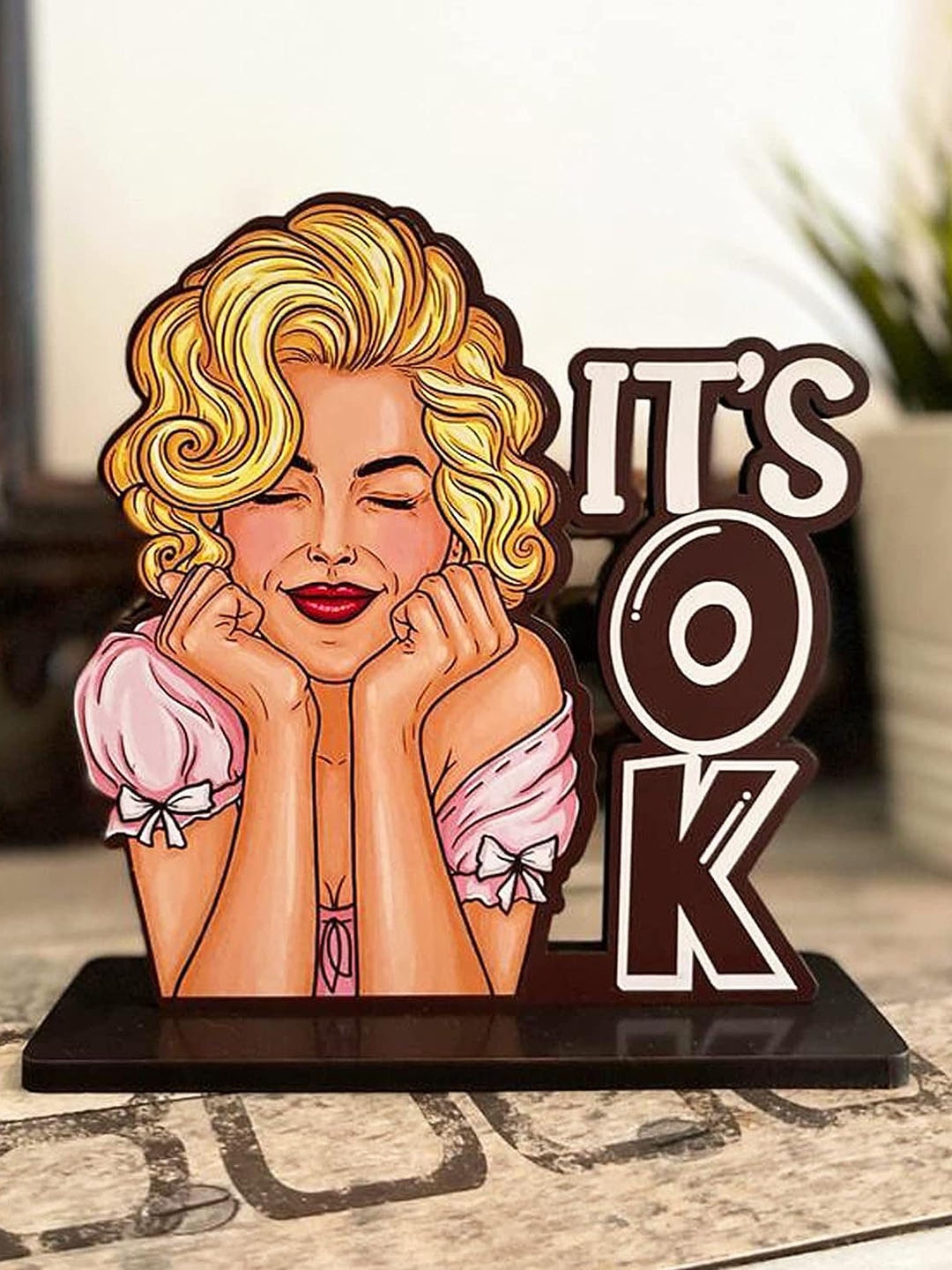 

Kastner Black & Coffee Brown Its Ok Wood Figurine Showpiece