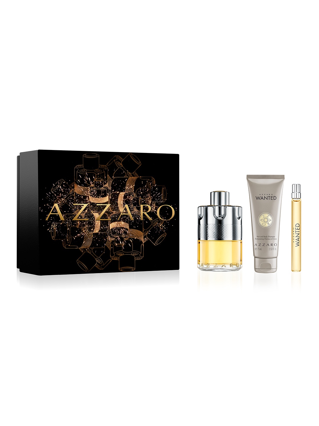

Azzaro Men Wanted Set - EDP 100ml+Hair Body Shampoo 75ml+EDP 10ml, Black