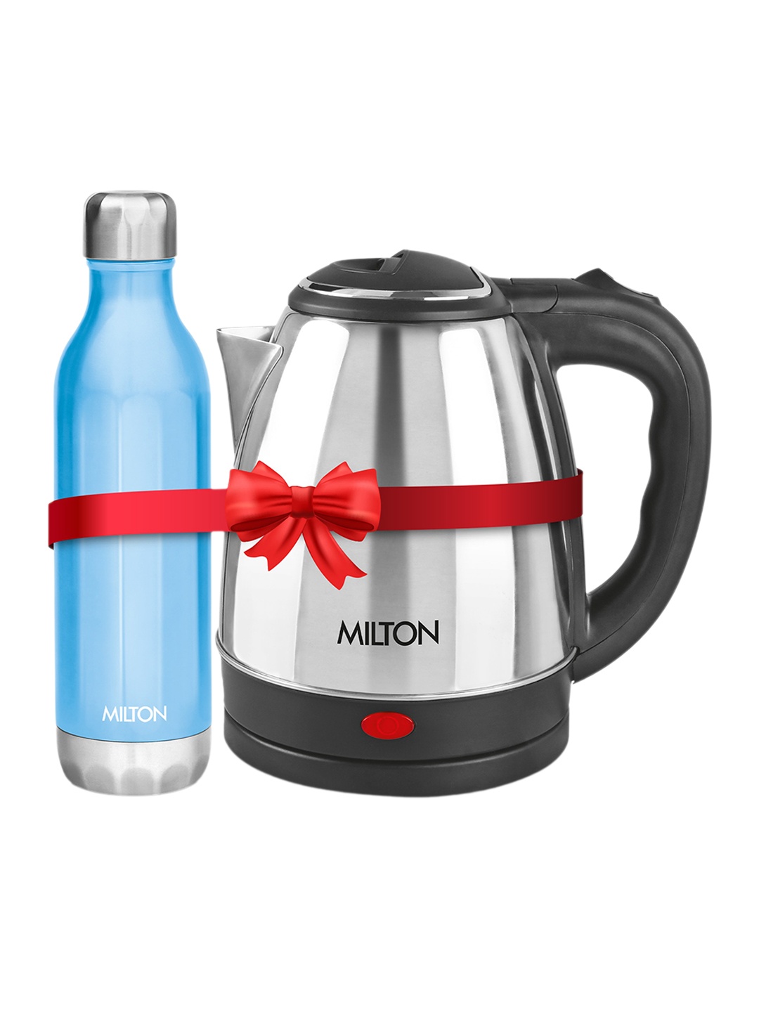 

Milton Go Electro Kettle 1.2 L and Bliss 1100 Blue Stainless Steel Water Bottle 1.06 L