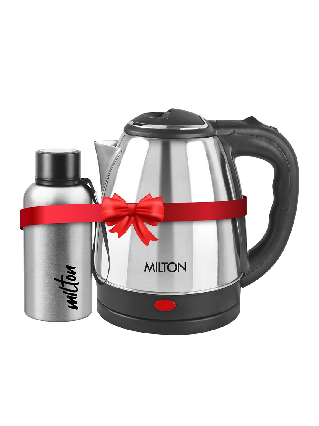 

Milton Go Electro Kettle 2 L and Aura 500 Stainless Steel Water Bottle 520 ml, Silver