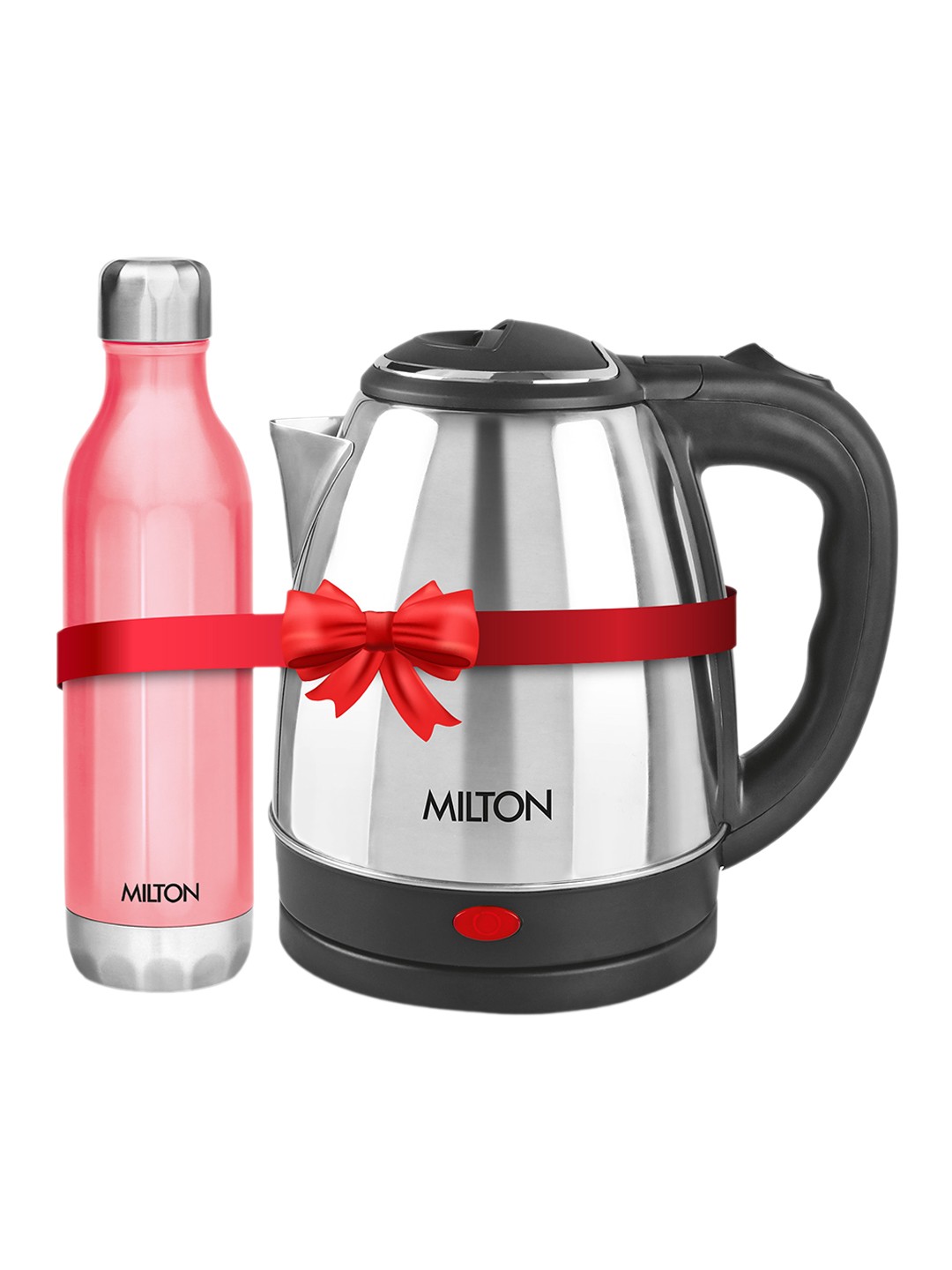 

Milton Go Electro Kettle 1.2 L & Bliss 900 Pink Stainless Steel Water Bottle 790 ml
