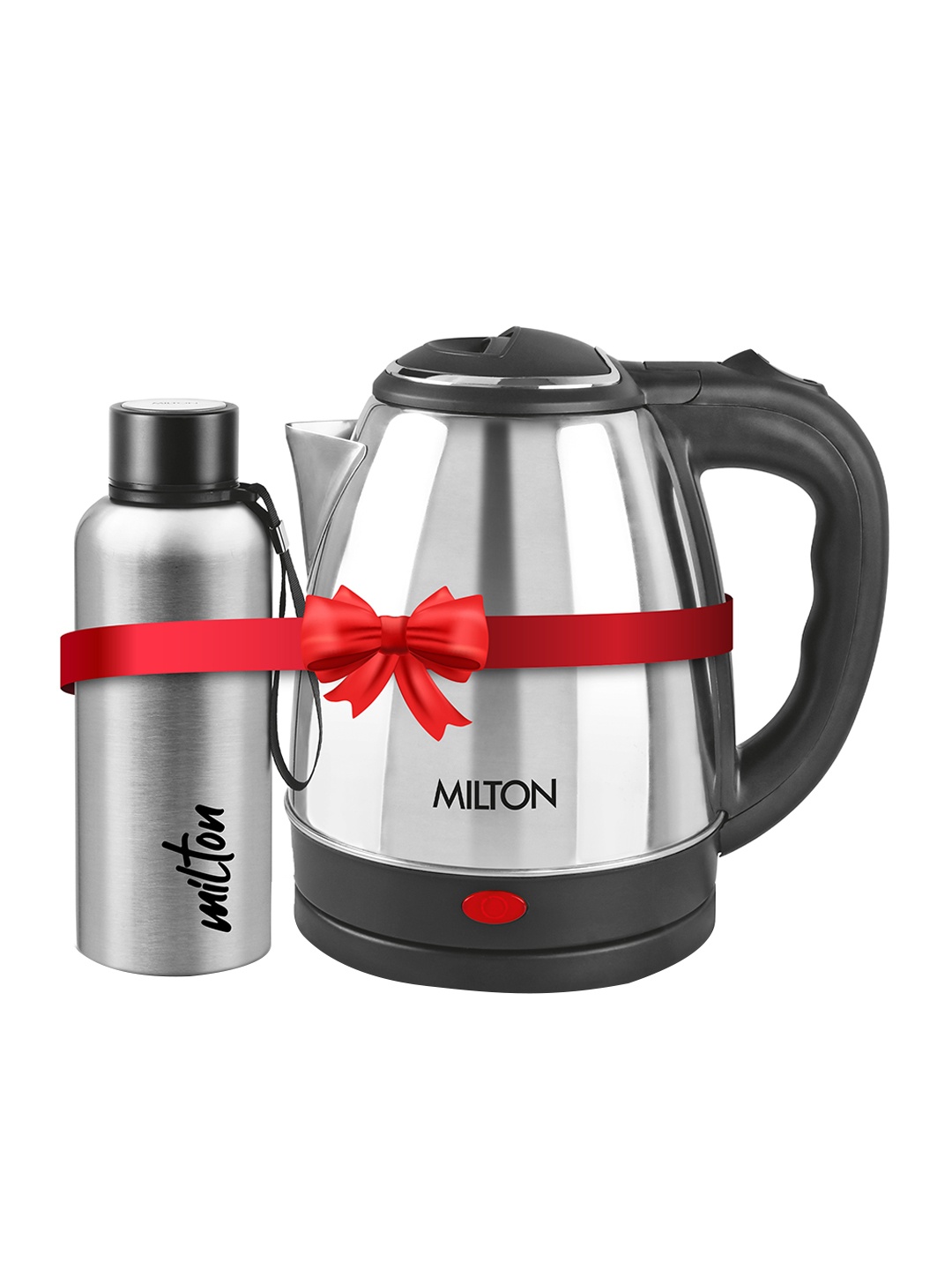 

Milton Go Electro Kettle 2 L and Aura 500 Stainless Steel Water Bottle 750 ml, Silver