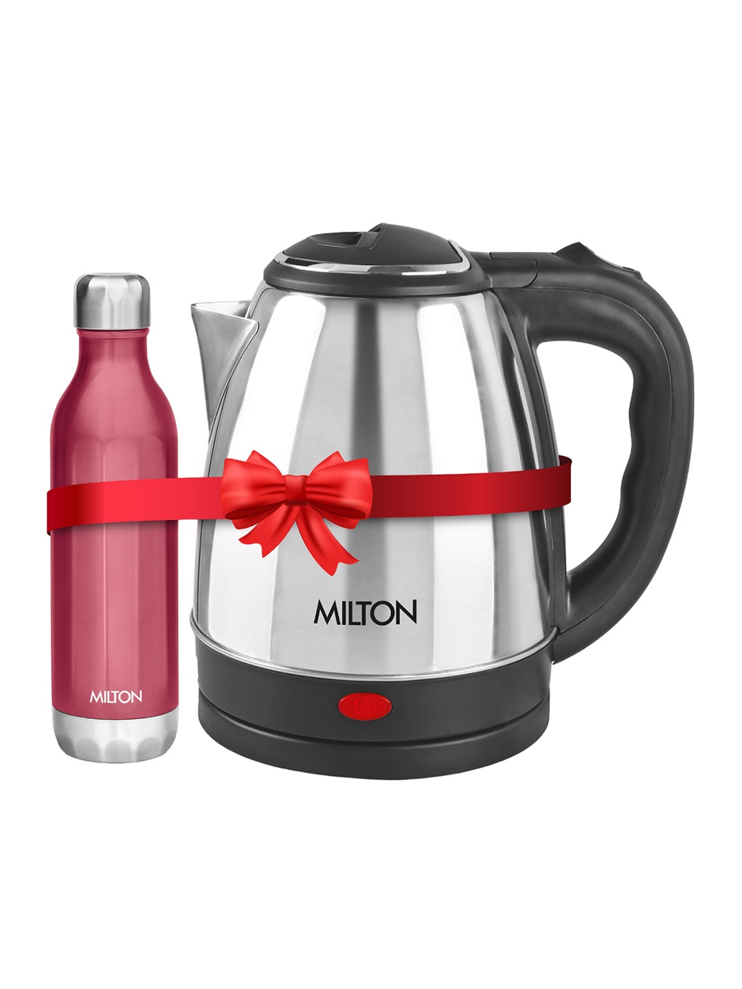 

Milton Go Electro Kettle 1.2 L and Bliss 600 Red Stainless Steel Water Bottle 500 ML