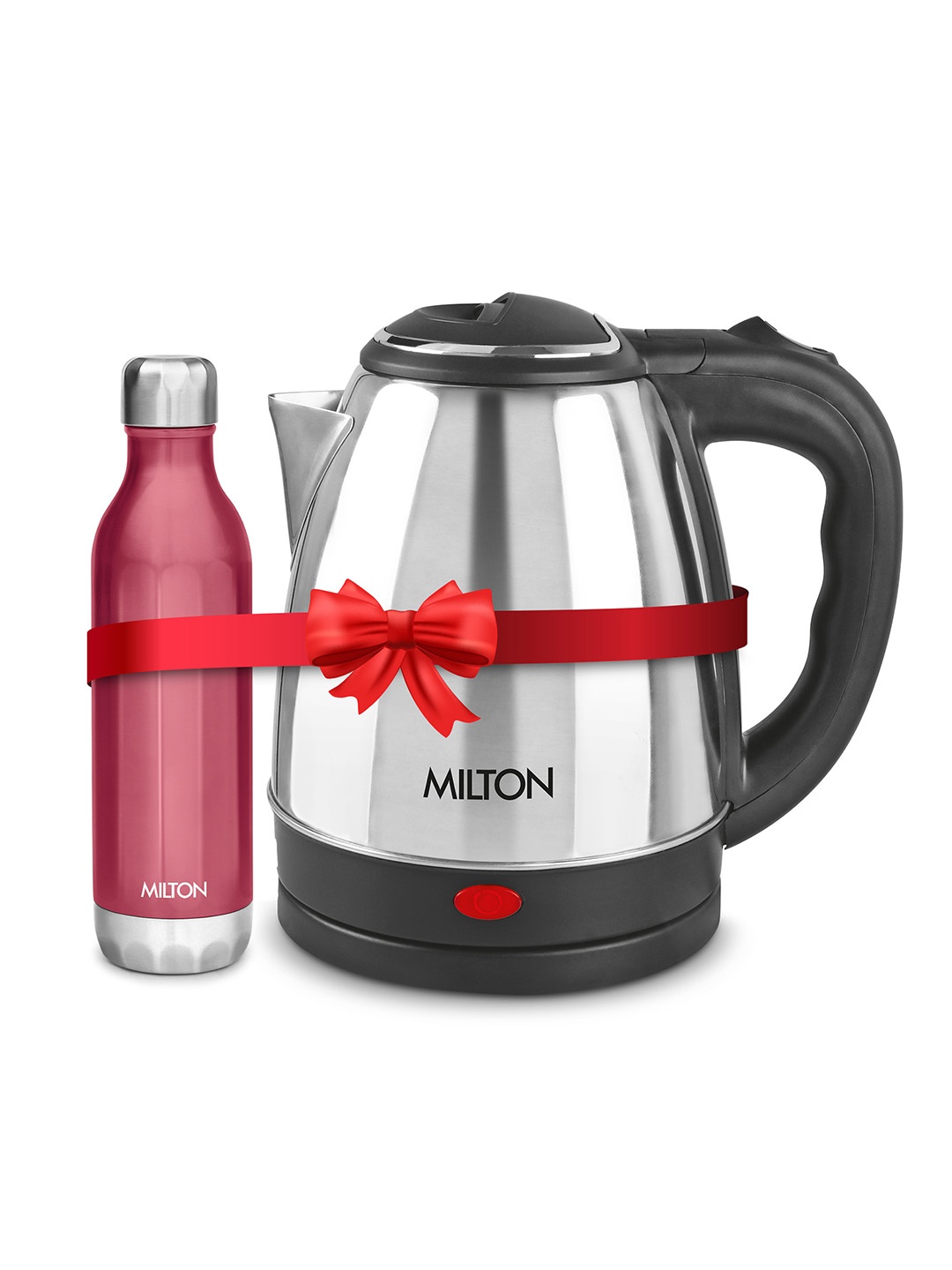 

Milton Go Electro Kettle 2 L Silver and Bliss 600 Red Stainless Steel Water Bottle 500 ml