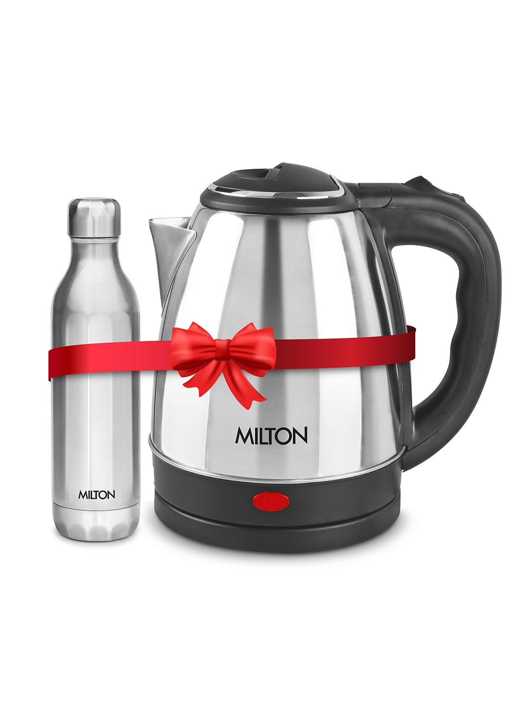 

Milton Go Electro Kettle 1.5 L and Bliss 600 Stainless Steel Water Bottle 500 ml, Silver