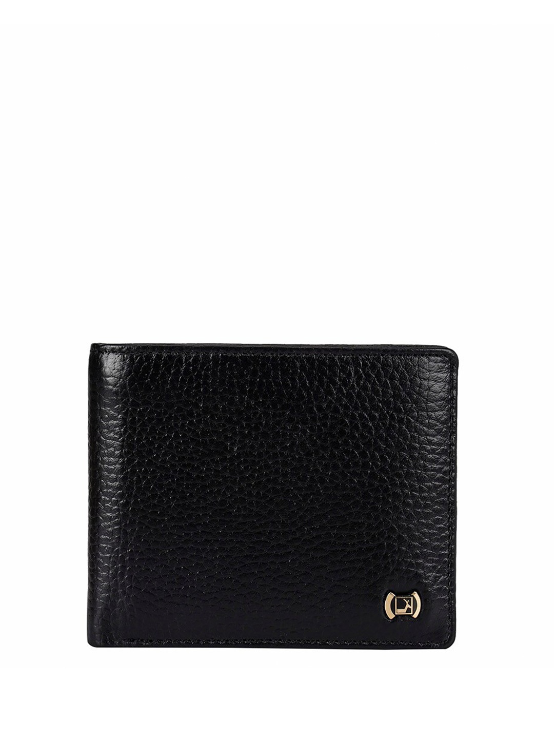 

Da Milano Men Textured Leather Two Fold Wallet, Black