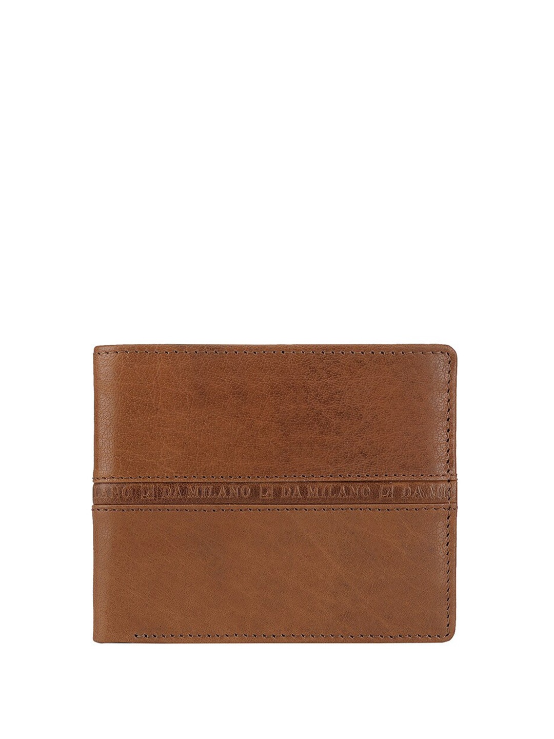 

Da Milano Textured Leather Two Fold Wallet, Brown
