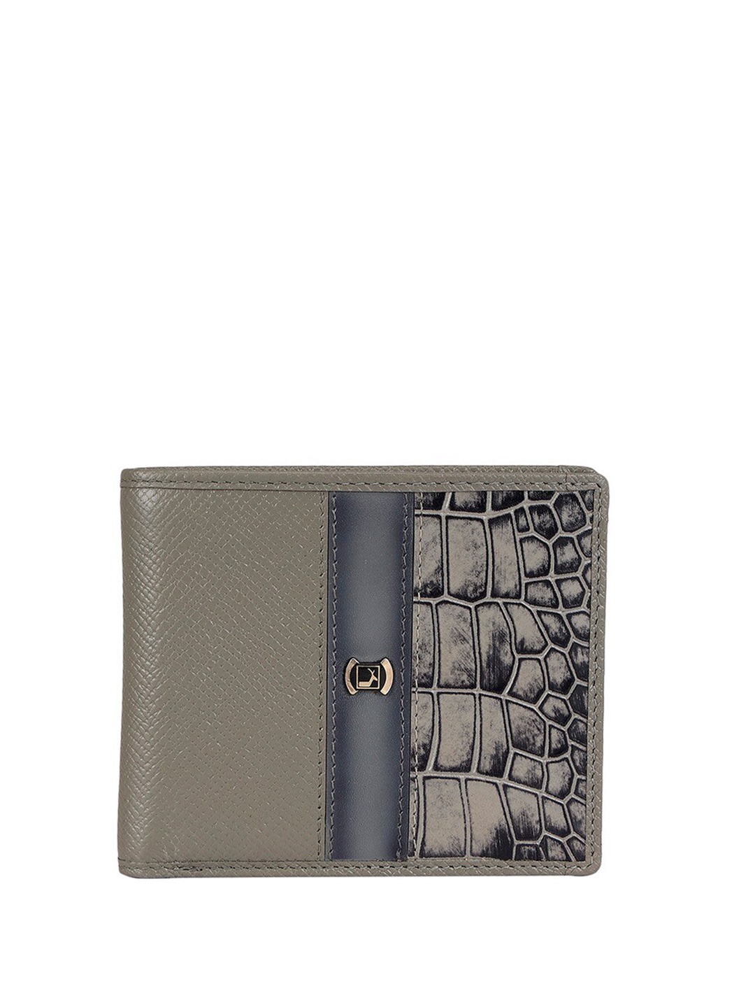 

Da Milano Textured Leather Two Fold Wallet, Grey
