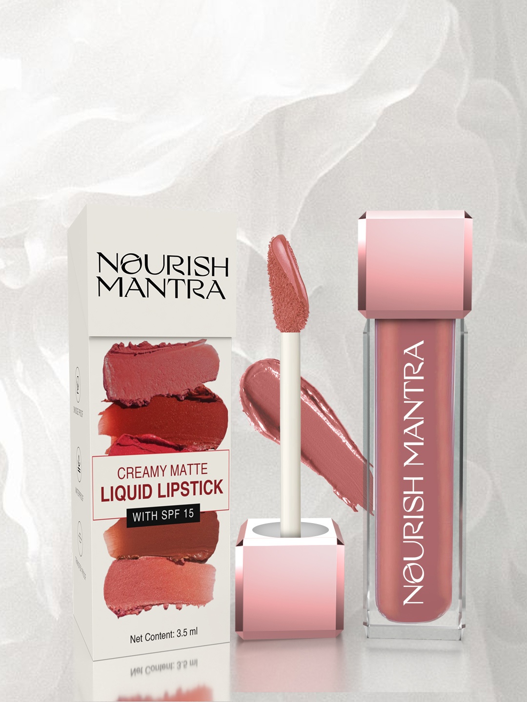 

Nourish Mantra Creamy Matte Liquid Lipstick With SPF - 3.5ml - Masoom Pink, Red