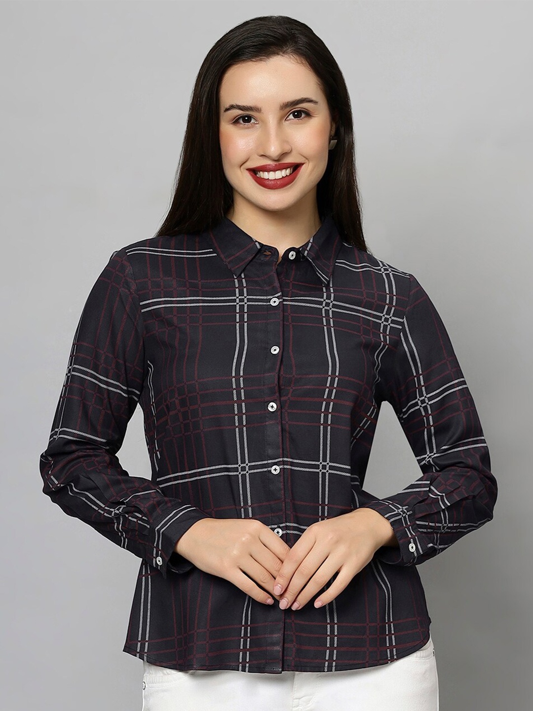 

Chemistry Original Checked Long Sleeves Casual Shirt, Navy blue