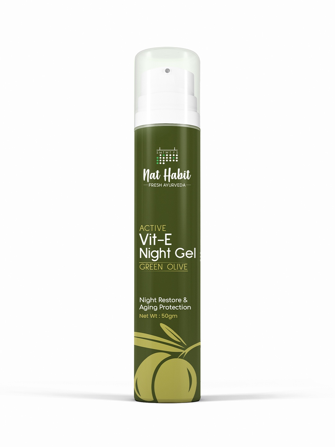 

Nat Habit Vitamin E Olive Active Face Gel with Aging Protection for All Skin Types - 50g, Green