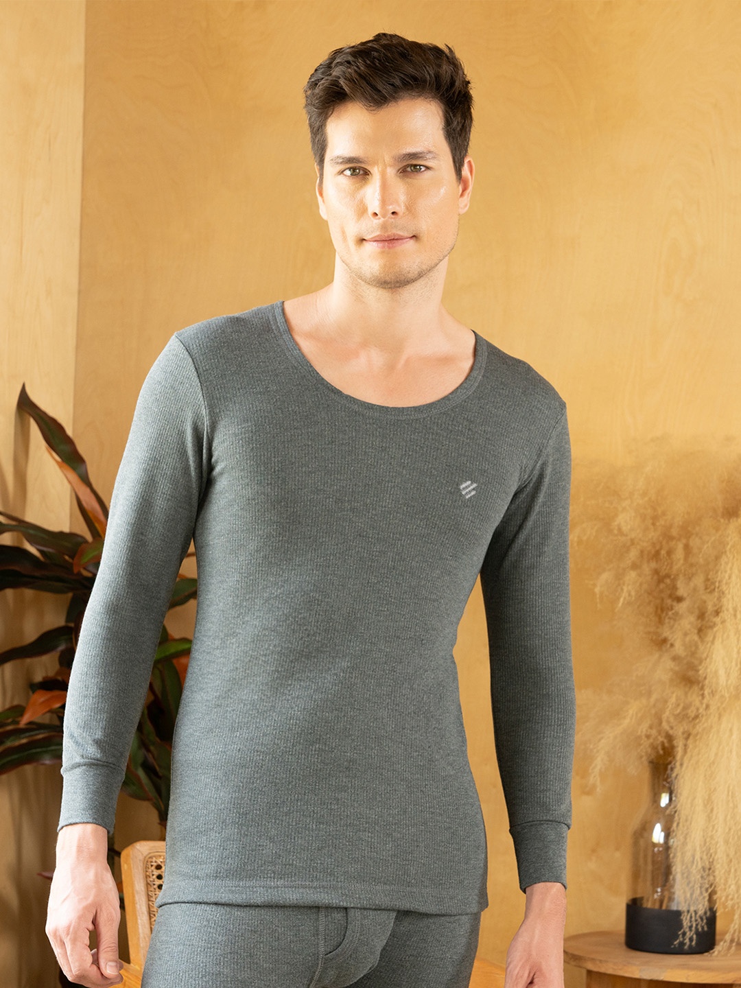 

ONN Cotton Thermal Top, Charcoal